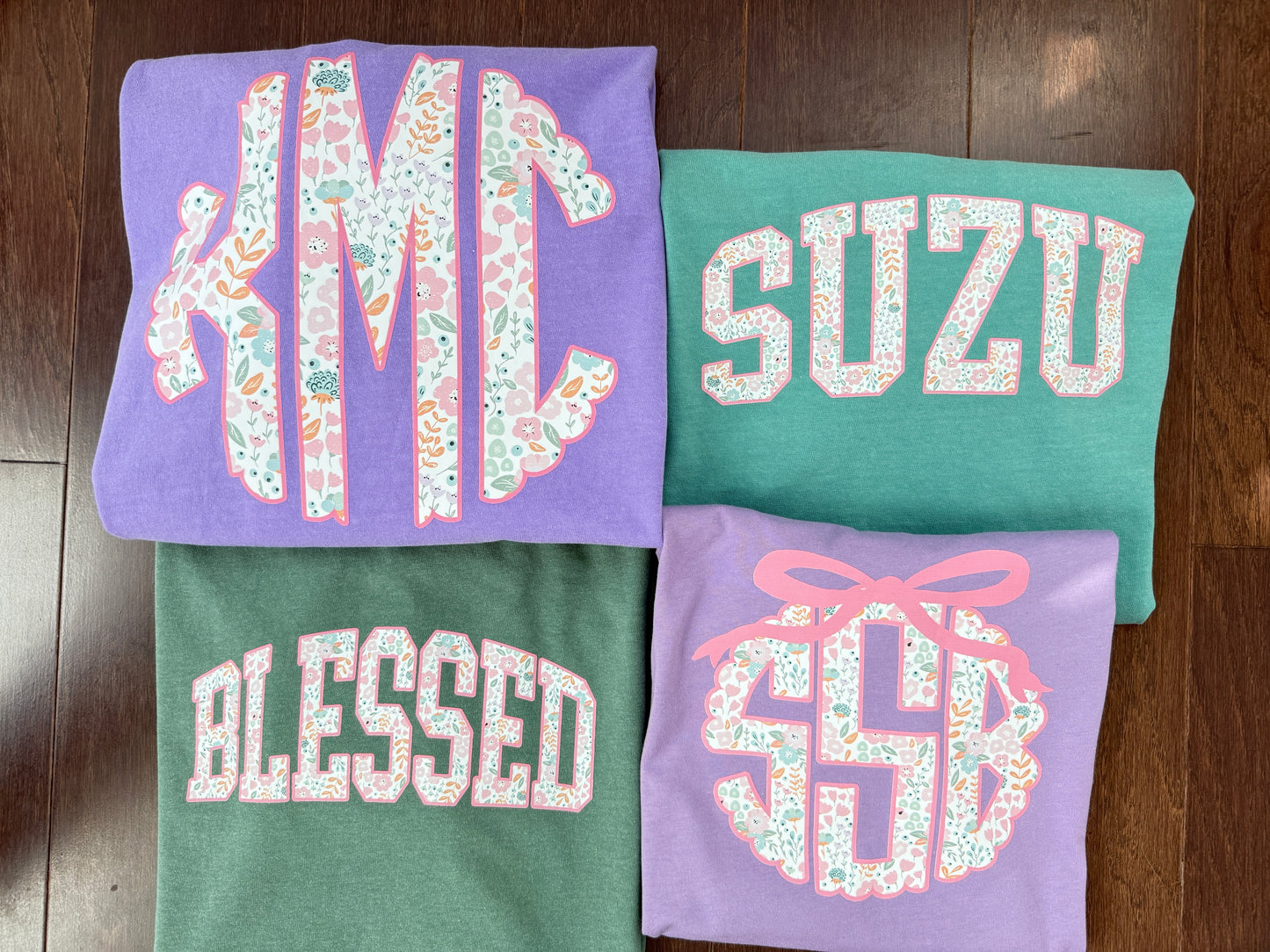 Floral Monogram Shirt Purple