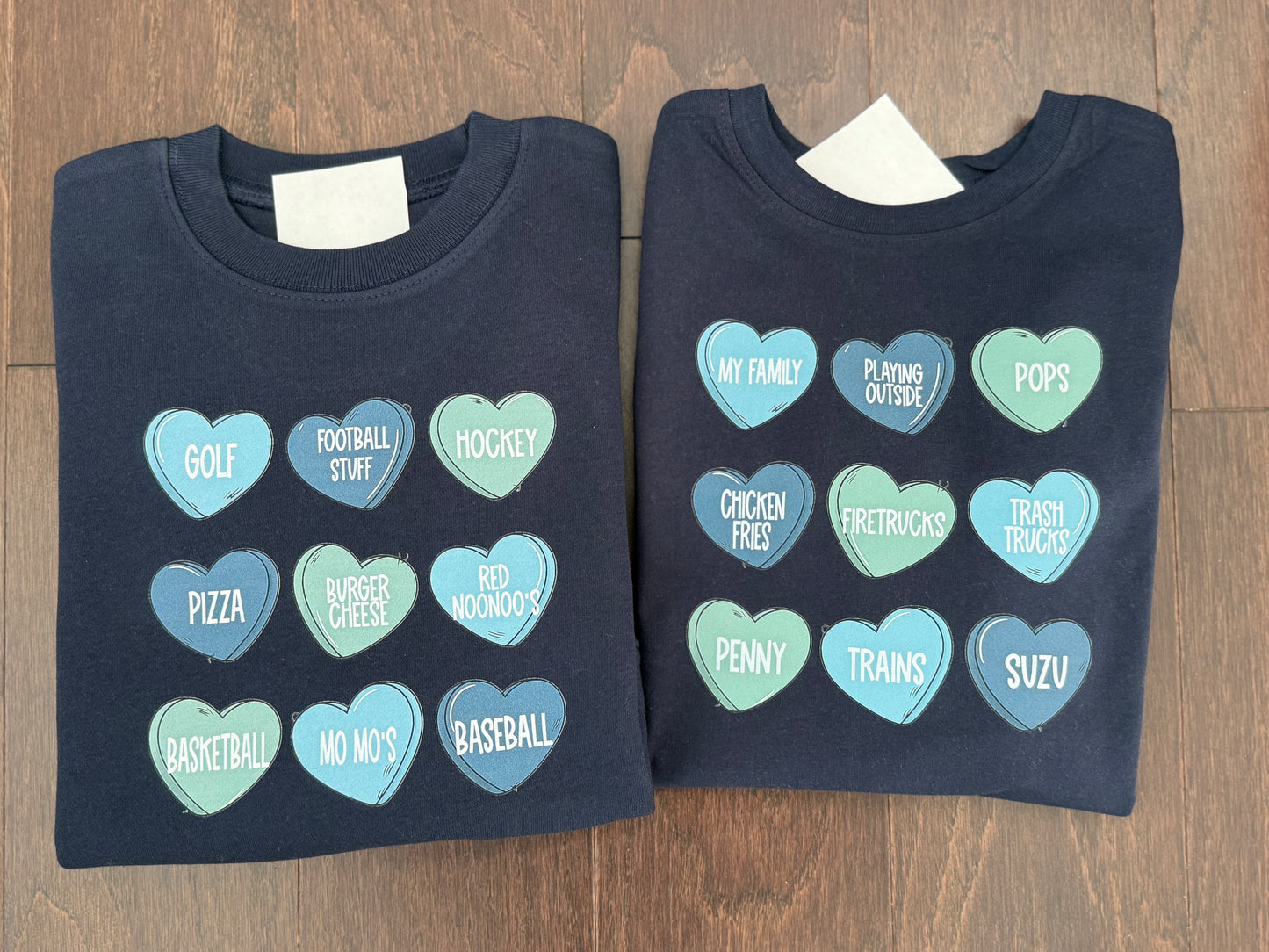 Navy Conversation Hearts - Boys