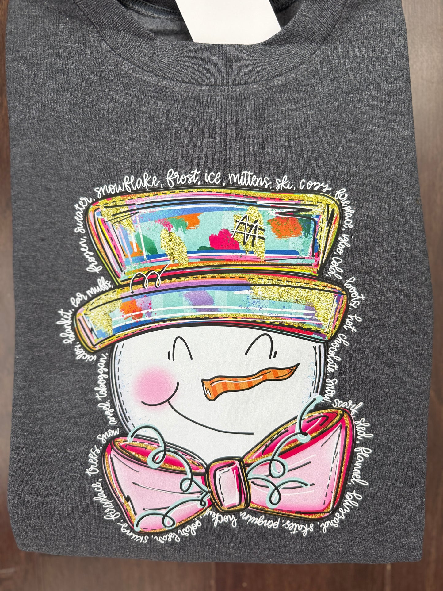 Cutie Snowman on Charcoal