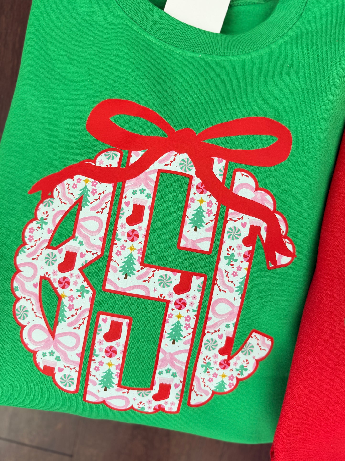 Cutesy Christmas Bow Monogram