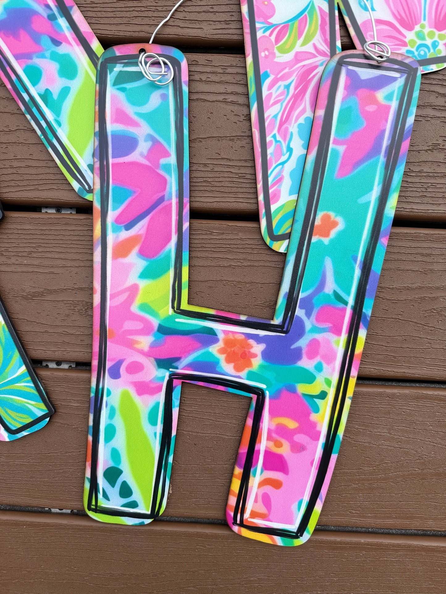 Colorful Floral Initial
