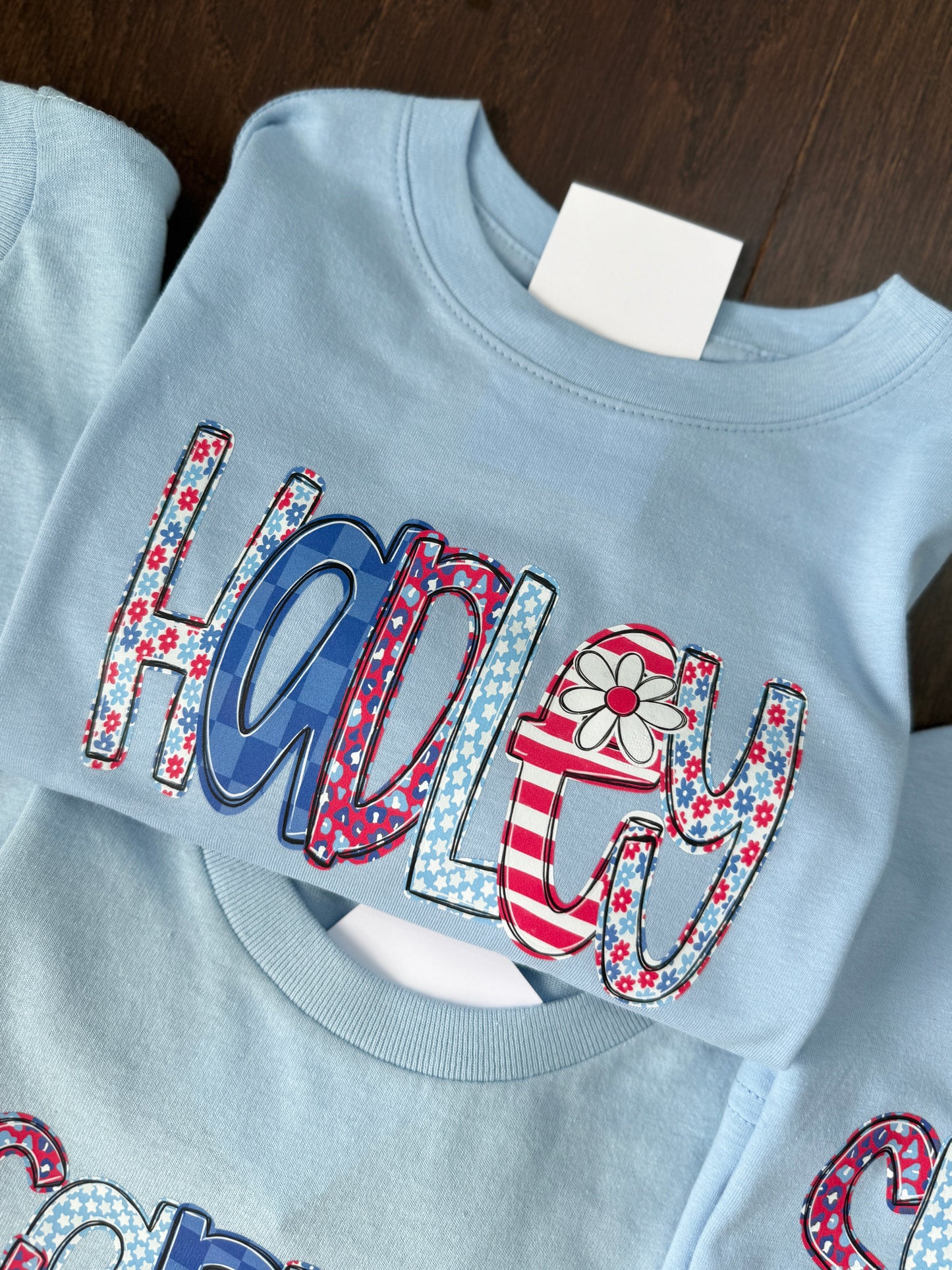 Patriotic Floral Mix Name Tees