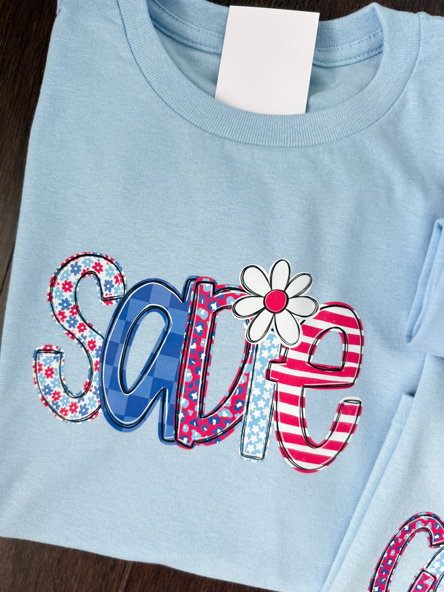 Patriotic Floral Mix Name Tees