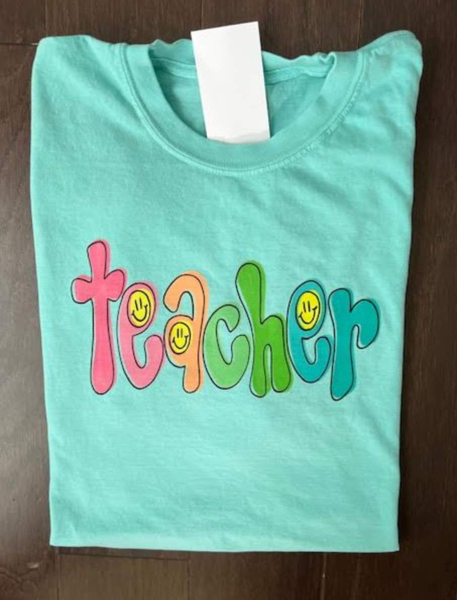 Mint Smiley Teacher Shirt