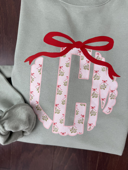 Mistletoe Monogram with Bow