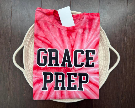 Tie Dye Grace Prep Varsity Letters Tshirt