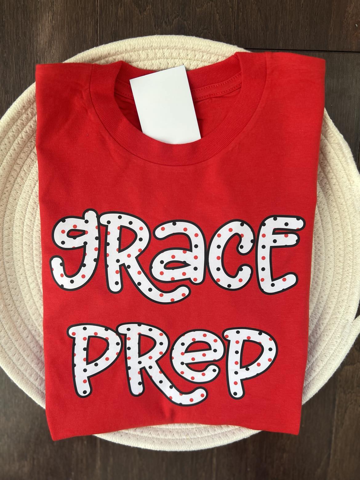 Grace Prep Polkadot Fun Letters Shirt