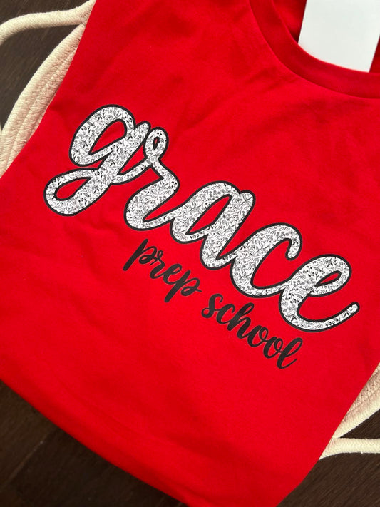 Grace Prep Floral Letters Tshirt