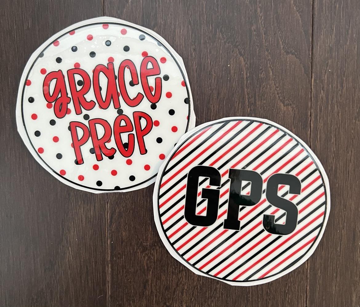 Grace Prep Circle Sticker - great for vehicles!