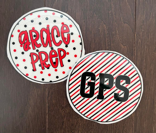 Grace Prep Circle Sticker - great for vehicles!