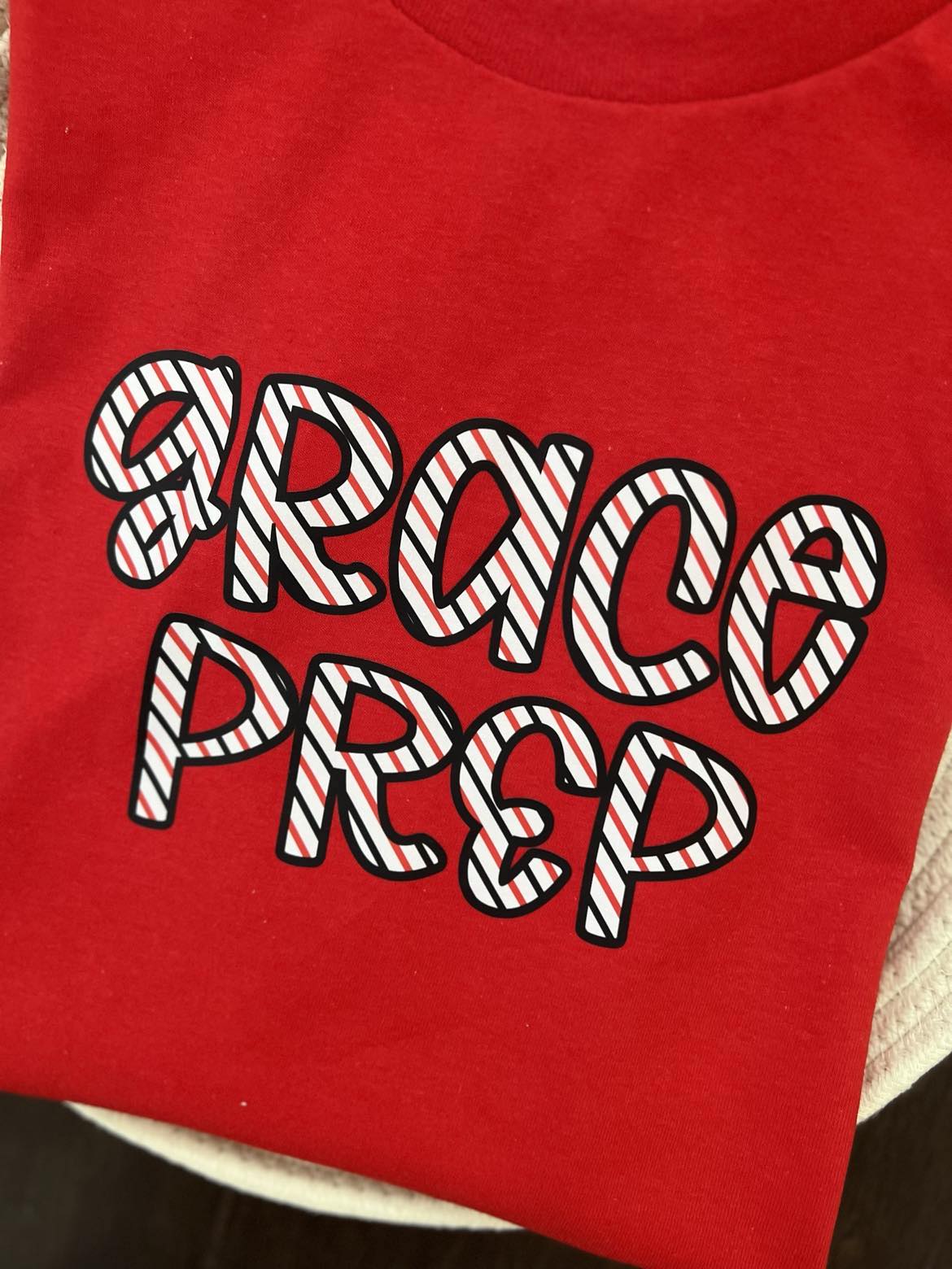 Grace Prep Stripe Letters Tee