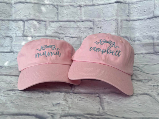 Personalized Bow Embroidered Baseball Cap