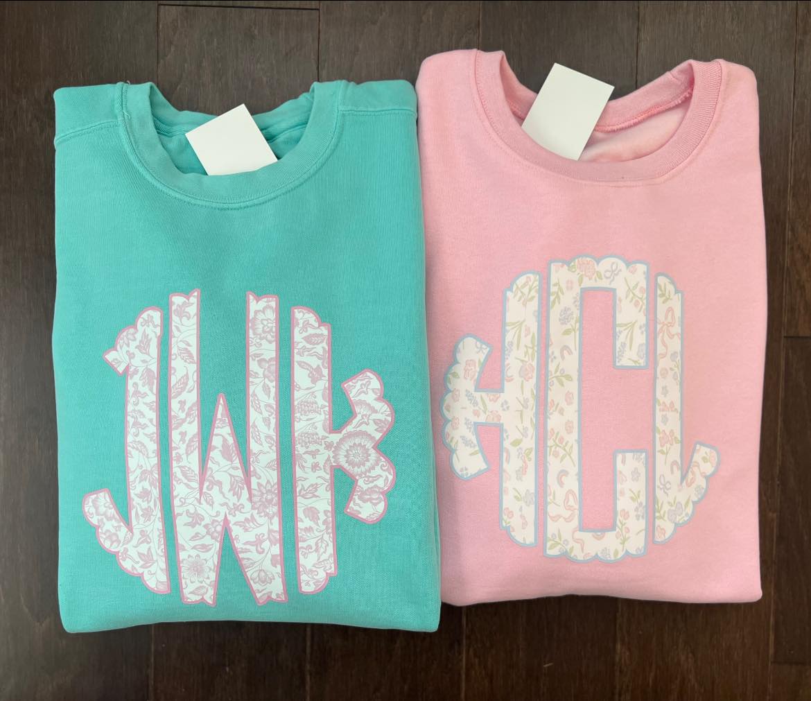 Grandmillenial Monogram Shirt/Sweatshirt - Spring Colors