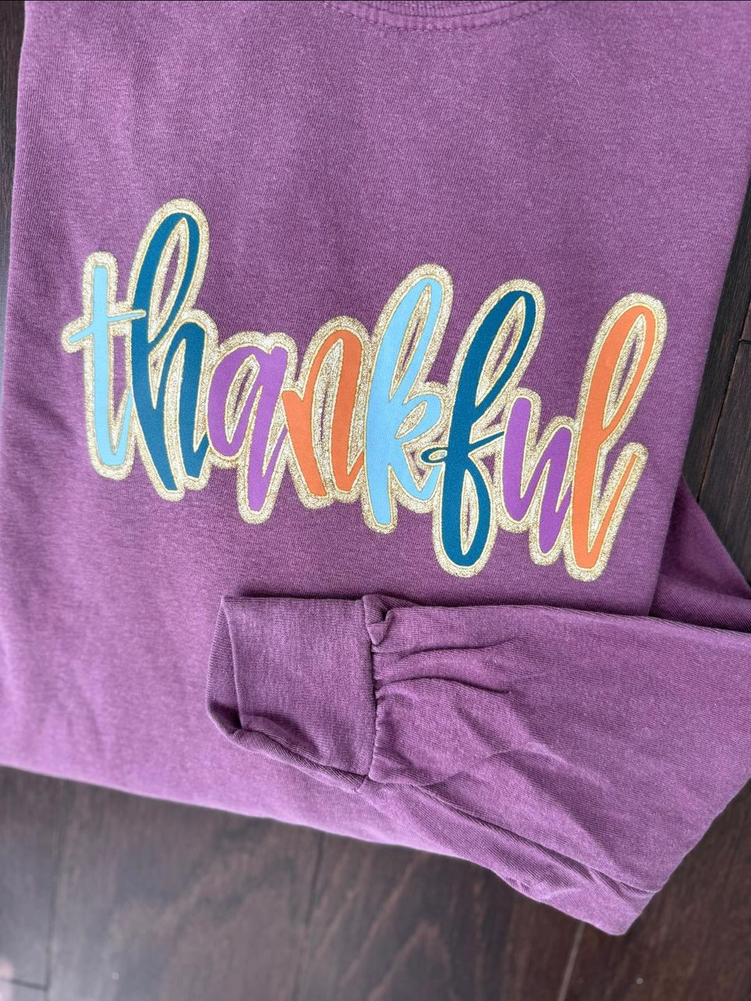 Thankful {Berry} Shirt *faux glitter*