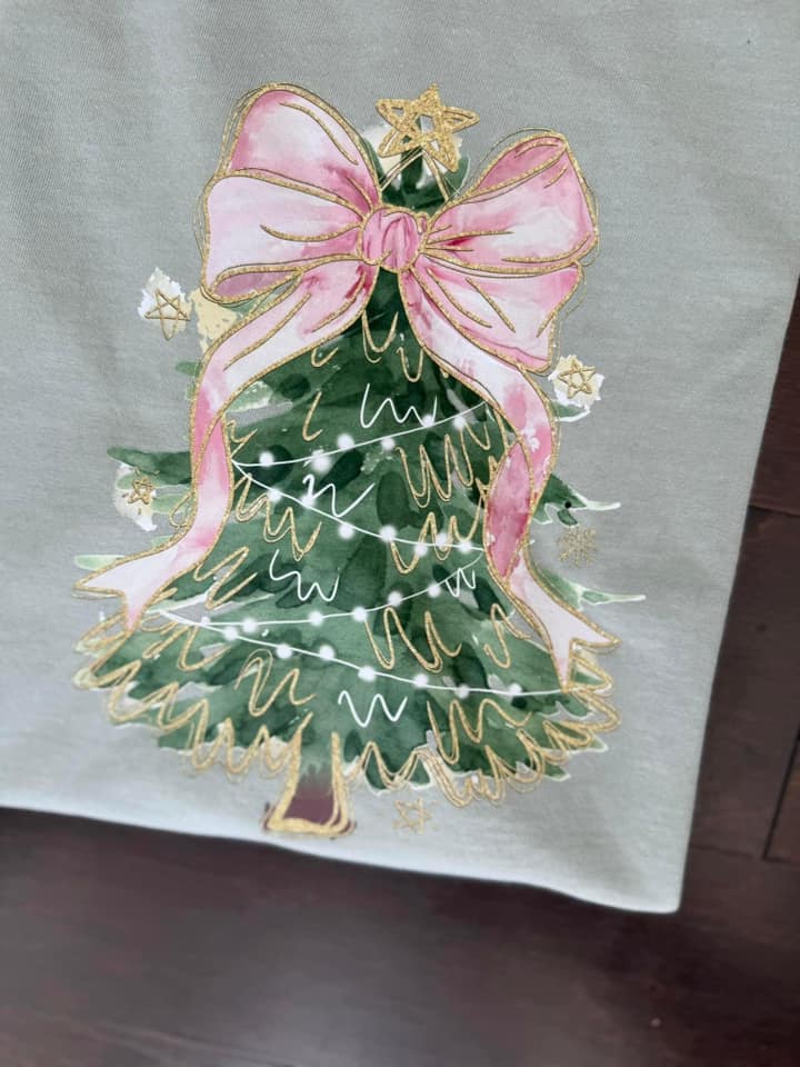 Pink Bow - Sparkly *faux* Tree Shirt