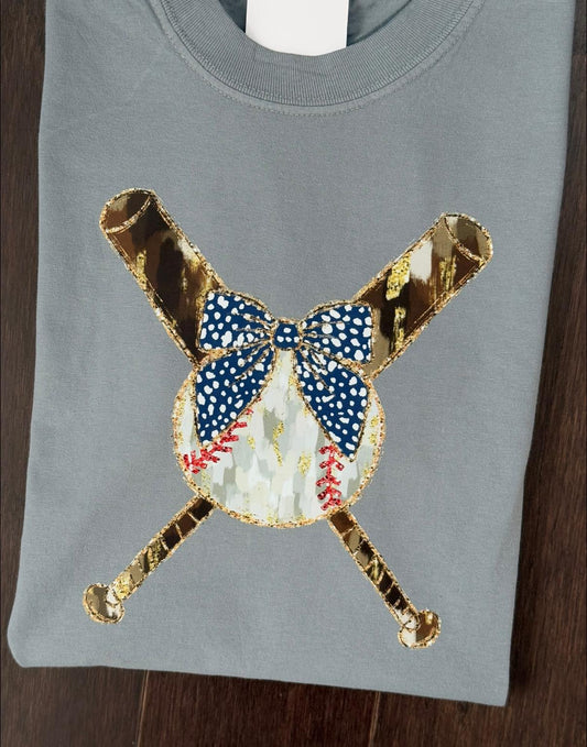 Baseball / Bat {faux glitter} Shirt
