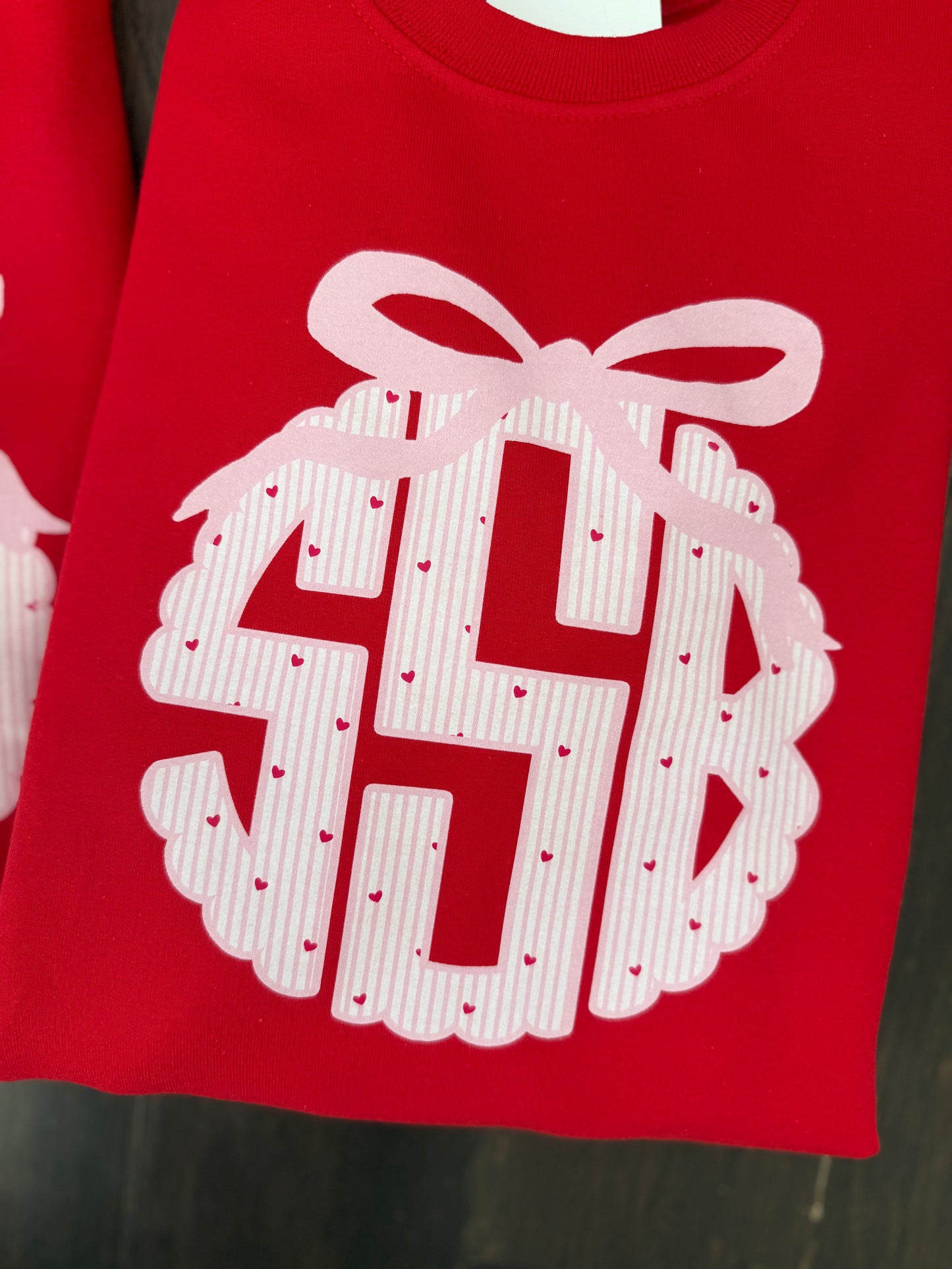 Stripes + Hearts Valentine Monogram