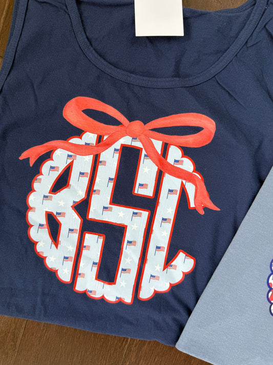 Flag Monogram Bow