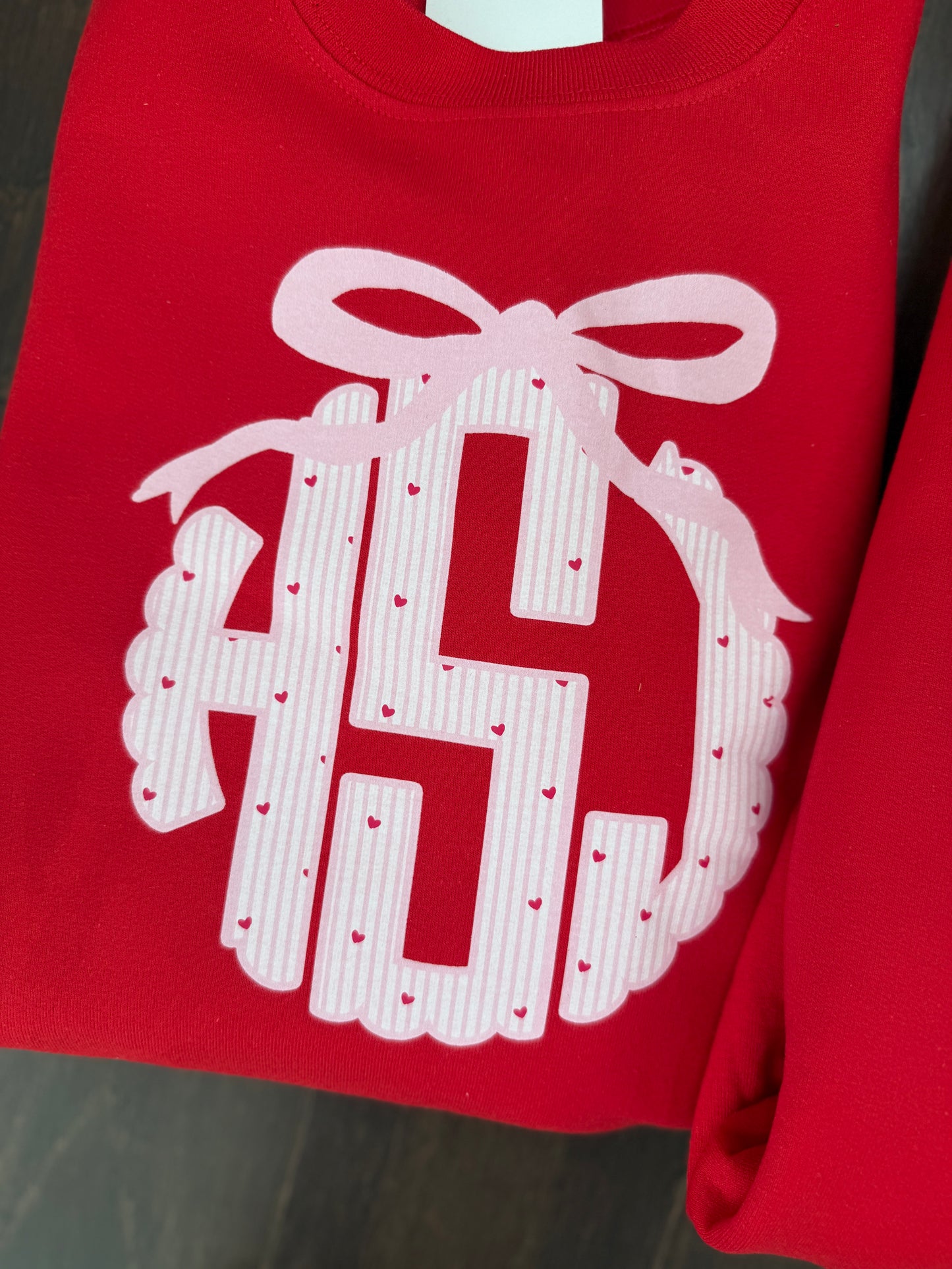 Stripes + Hearts Valentine Monogram