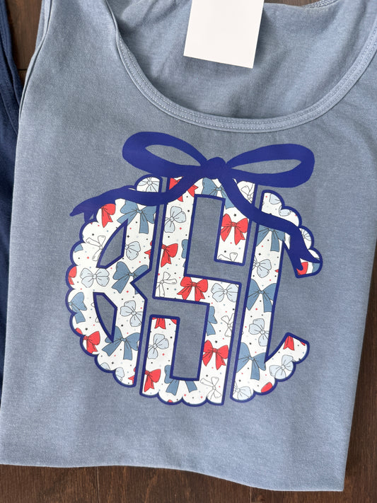 Patriotic Bow Monogram with Bow