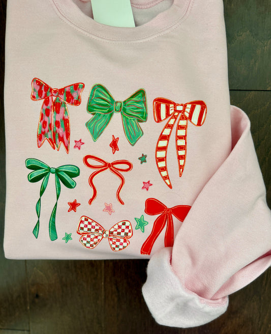Christmas Bows Collage {light pink}