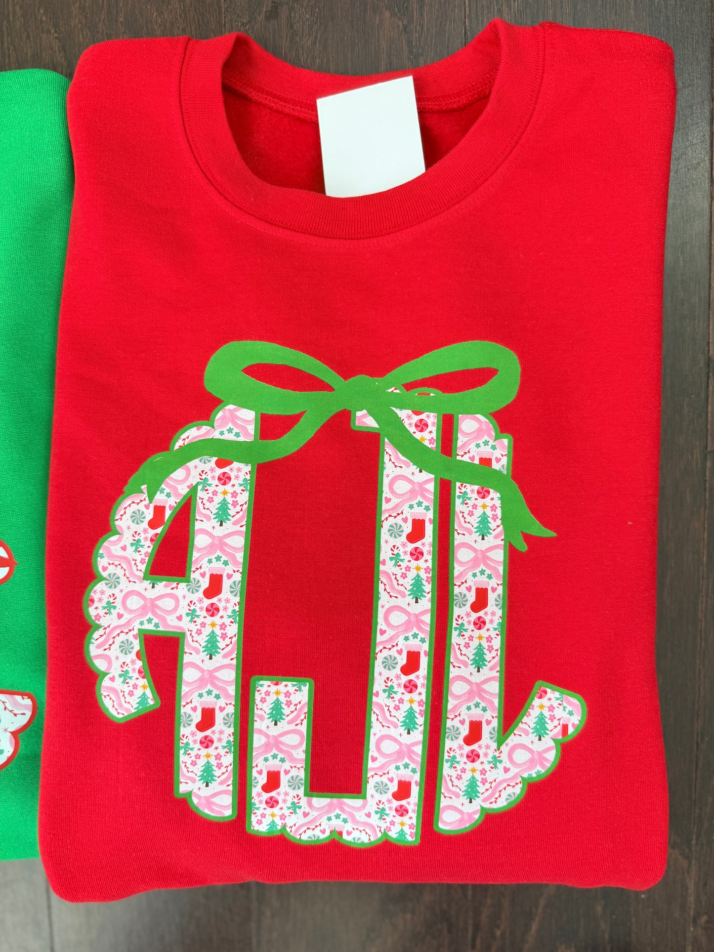 Cutesy Christmas Bow Monogram