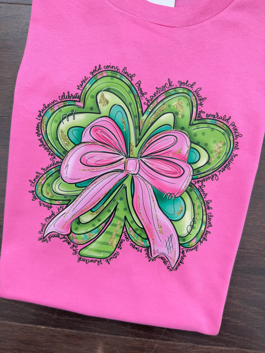 Pink Bow Shamrock Shirt