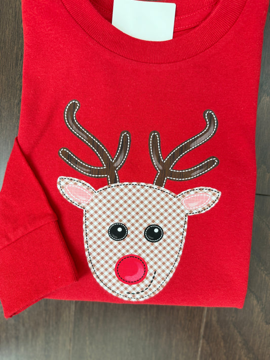 Gingham Reindeer {on red}