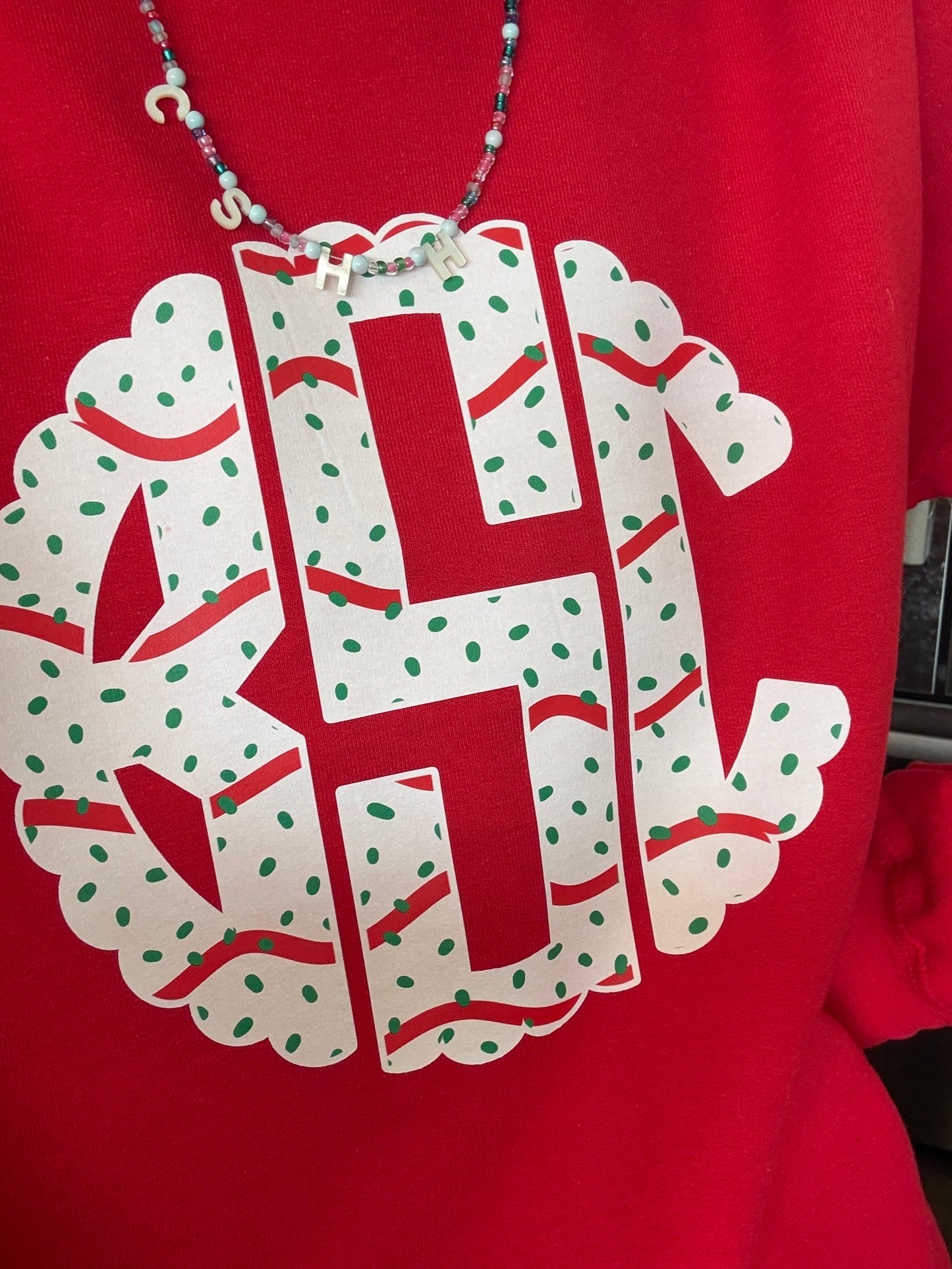 Christmas Tree Cake Monogram Shirt