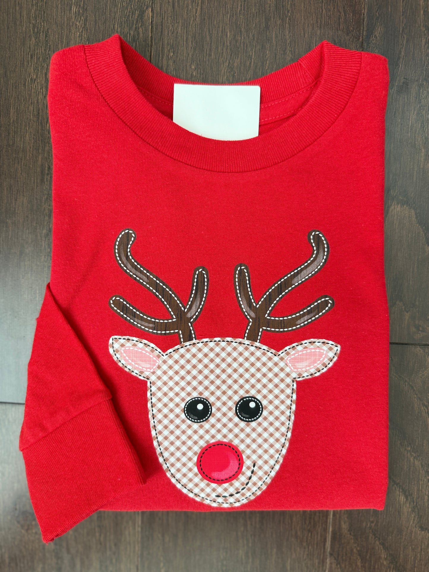 Gingham Reindeer {on red}