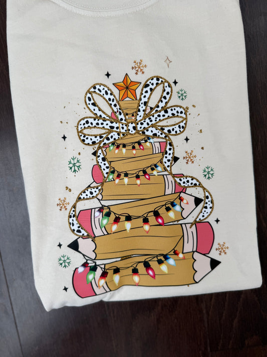 Christmas Tree Pencil Shirt