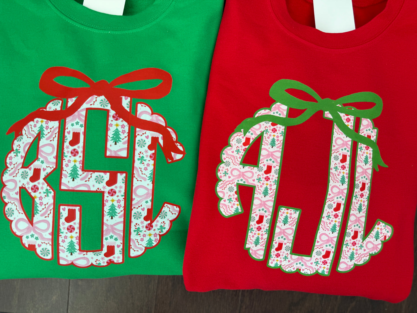 Cutesy Christmas Bow Monogram