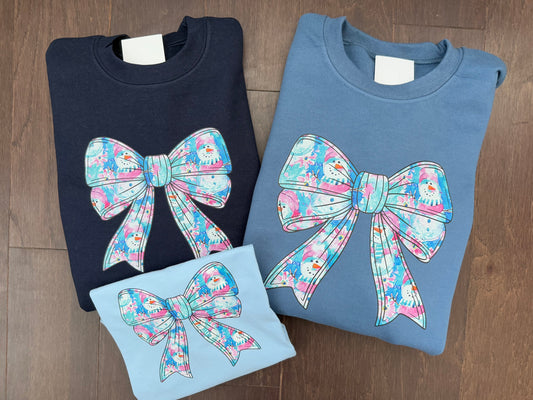 Snowman Coquette Bow