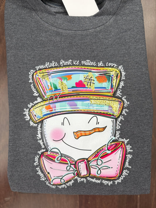 Cutie Snowman on Charcoal