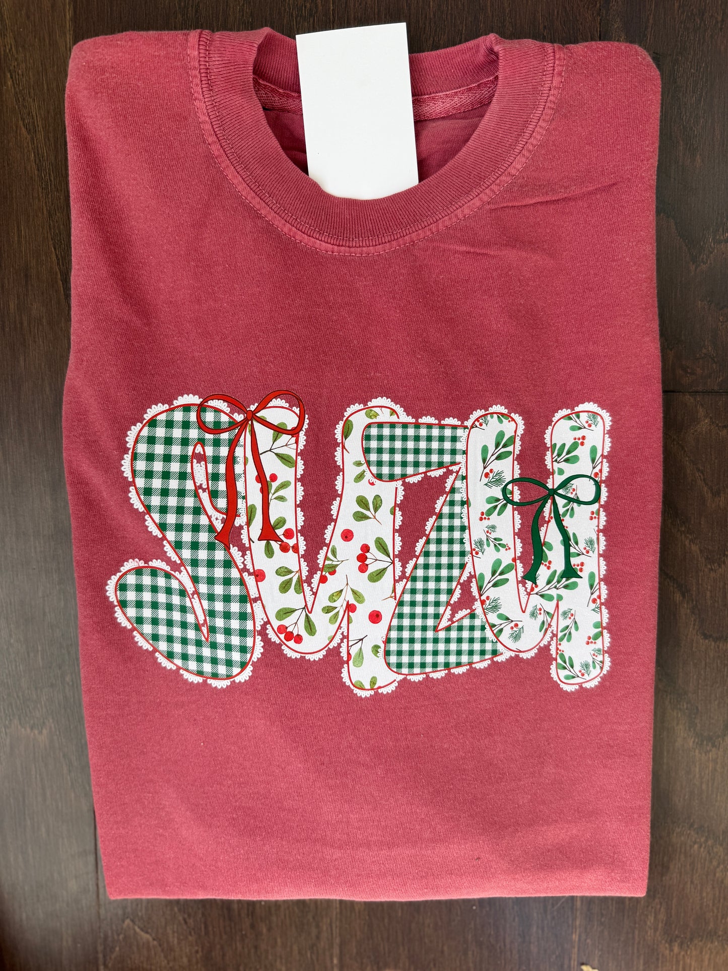 Christmas Lace Letter Shirt
