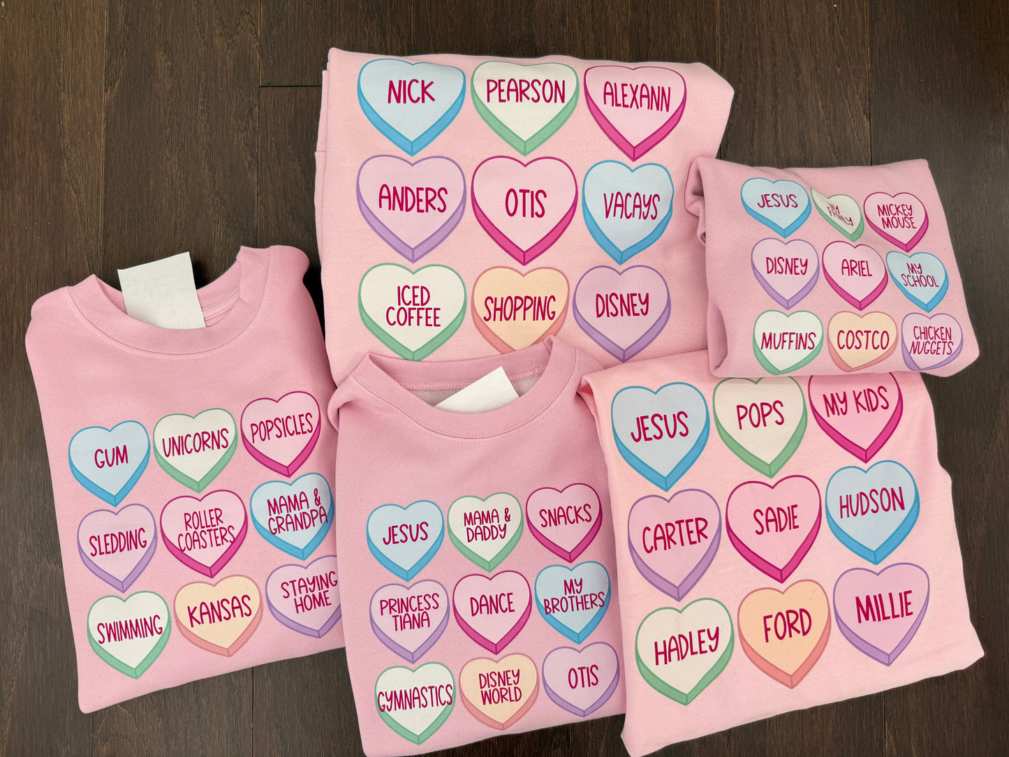 Pink Conversation Hearts - Girls