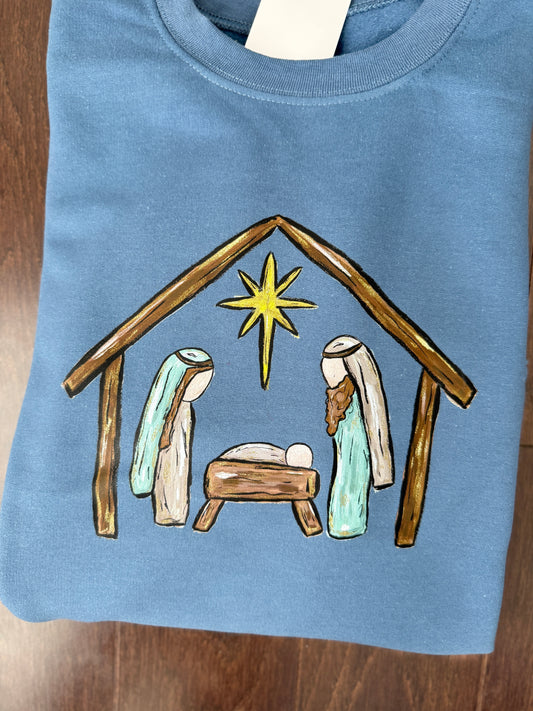 Simple Nativity {slate blue}
