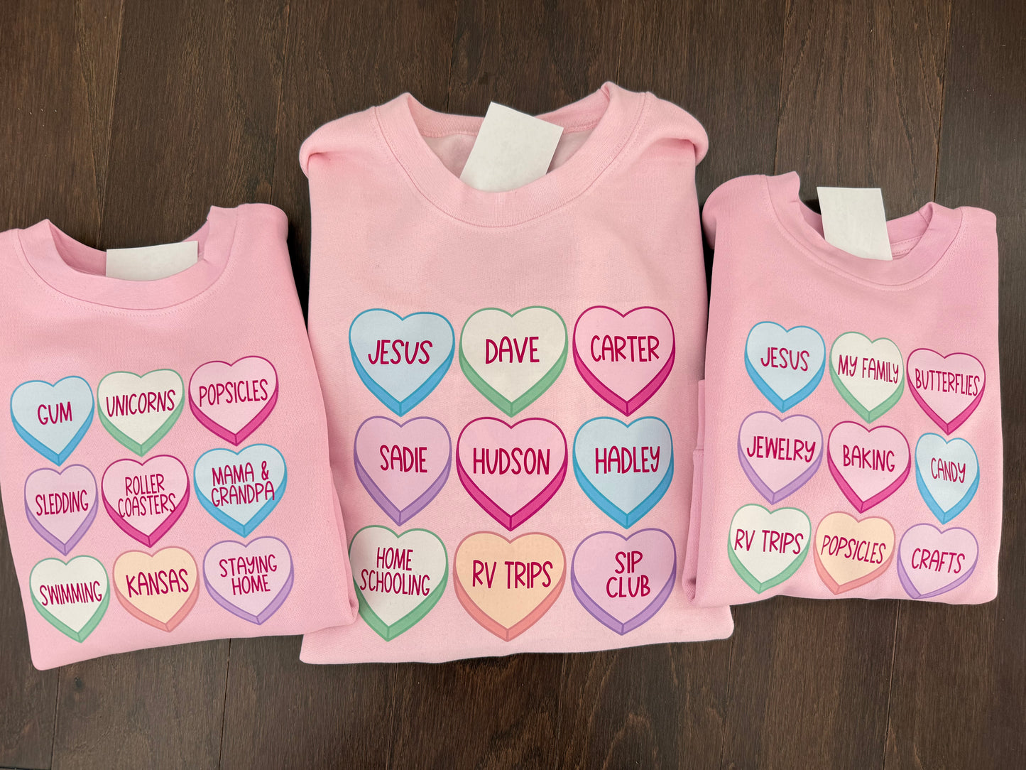 Pink Conversation Hearts - Girls