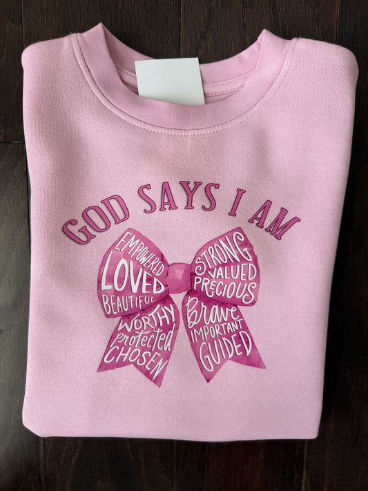 God Says I Am Pink Bow