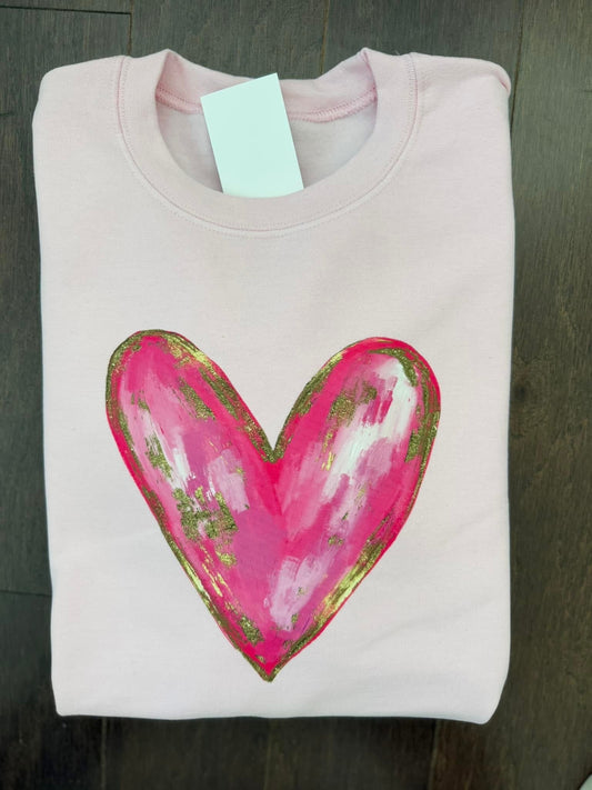 Pink with (Faux) Gold Foil Heart
