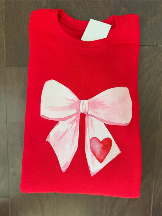 Red with Pink Valentine Bow Shirt
