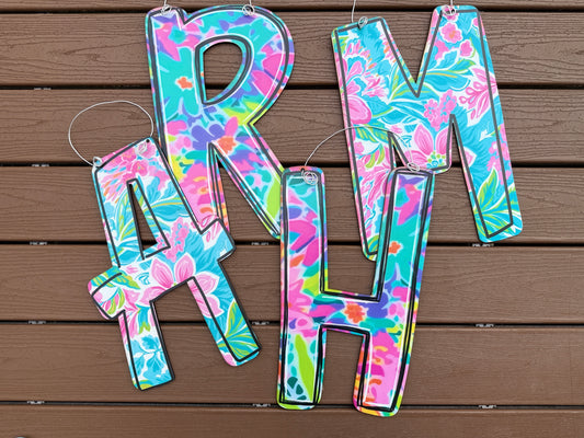 Colorful Floral Initial