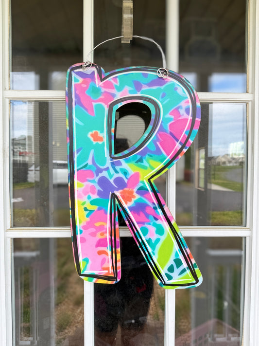 Colorful Floral Initial