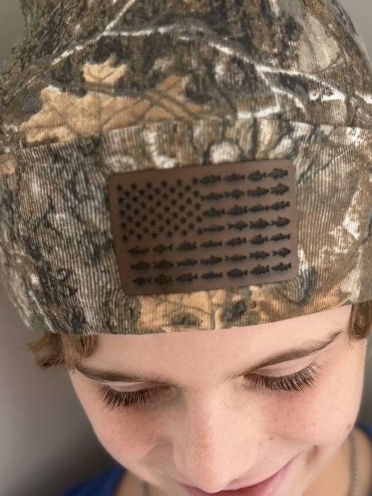 Camo w/ Fishing Flag Beanie