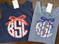 Flag Monogram w/ Bow {navy}