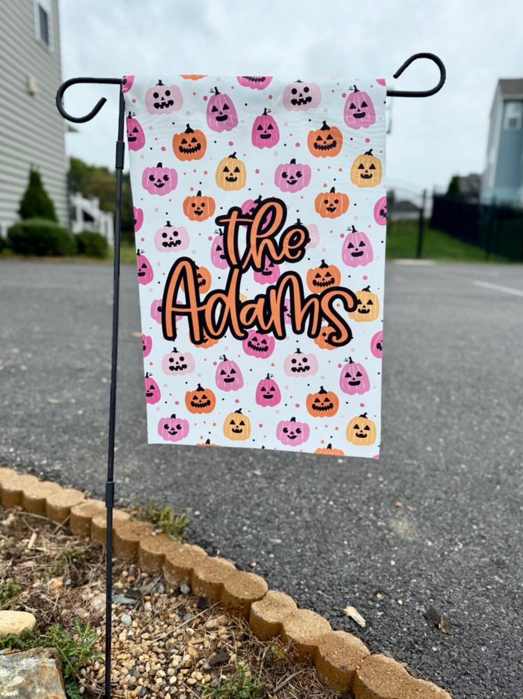 Pink Pumpkin Garden Flag