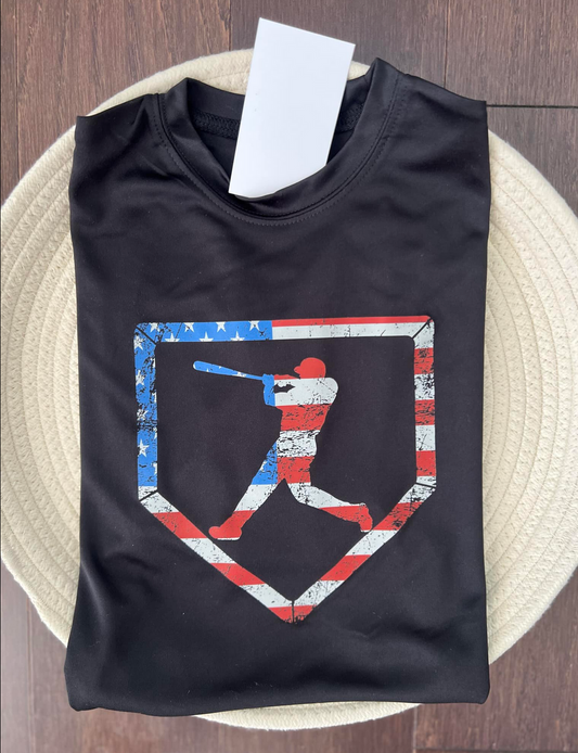 Baseball Plate Flag Dry Fit Shirt