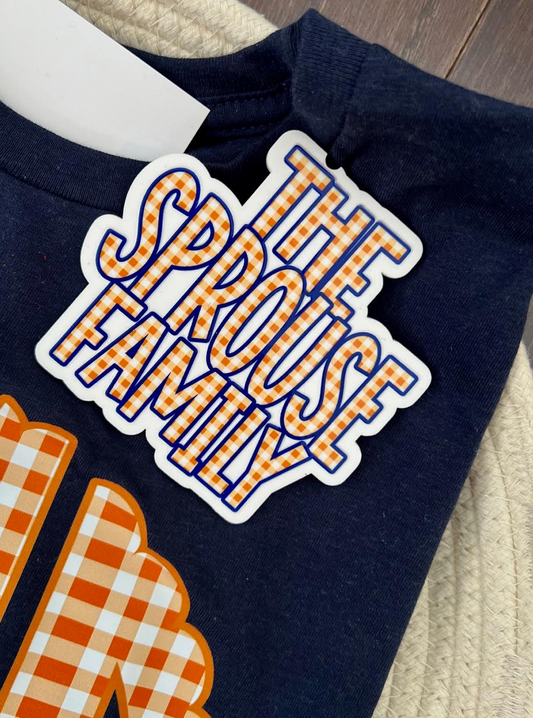 Navy/Orange Gingham Bogg Bit (Auburn)