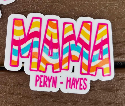 Hot Pink / Orange / Teal Stripe Mama Bogg Bit