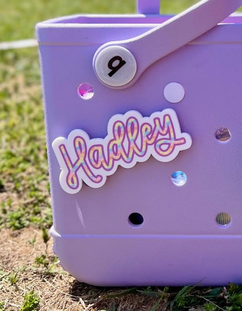 Lavender / Mermaid Print Name Bogg Bit